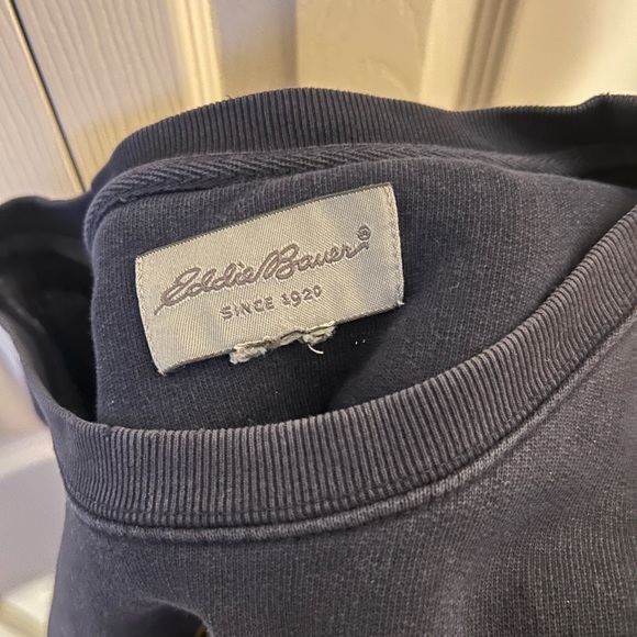 Eddie Bauer Dark Blue Sweatshirt with Yellow Emblem - Picture 7 of 7